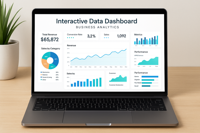 Interactive data dashboard for business analytics